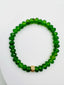 Faceted Canadian Jade Rondelle Bracelet with a Triple Row Vermeil Rondelle