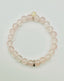 Faceted Rose Quartz Ball Bracelet with Diamond and Sterling Silver