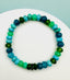 Canadian Jade, Apatite, Chrysoprase, Turquoise and Black Spinel Stretch Bracelet