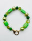 Arizona Green Turquoise, Canadian Jade, Peridot and Lime Green Freshwater Pearl Bracelet with Vermeil Clasp