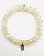9-10mm Mystic Moonstone Rondelle Bracelet with Gold Vermeil Diamond Dog Tag
