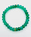 Faceted Green Onyx Rondelle Bracelet with 18k Vermeil Diamond, 7.25"