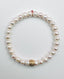 6mm Freshwater Pearl With Vermeil 3-Row Diamond Rondelle Stretch Bracelet