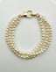 3 Strand 4mm Freshwater Pearl Bracelet with Gold Vermeil Clasp