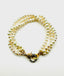 3-Strand Freshwater Pearl Bracelet with 2-Tone Gold Vermeil/Sterling Silver Diamond Clasp