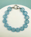 Faceted Aquamarine Coin Bracelet with Sterling Silver Clasp