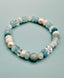 Aquamarine, Moonstone, Freshwater Pearl, and Crystal Quartz Stretch Bracelet