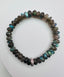 AAA Faceted Labradorite Rondelle Stretch Bracelet With a 3-Row Diamond Rondelle