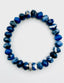 Faceted Soda Light Rondell Bracelet with Sterling Silver Triple Diamond Row Rondelle
