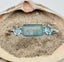 Aquamarine and Blue Topaz Sterling Silver Open Bangle