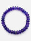 Faceted Purple Amethyst and Diamond Sterling Silver Rondelle Bracelet