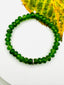 Canadian Jade Rondelle Stretch Bracelet with Sterling Silver Diamond Rondelle
