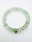 Faceted Green Amethyst and Diamond Sterling Silver Rondelle Bracelet