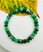 Green Onyx, Chrysoprase, Green Topaz, Canadian Jade Labradorite Mix Stretch Bracelet with A Sterling Silver Diamond Rondelle