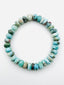 Faceted Larimar and Diamond Sterling Silver Rondelle Bracelet