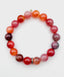 Mozambique Agate Ball Stretch Bracelet with Sterling Silver Diamond Rondelle