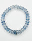 Faceted Mystic Blue Quartz Rondelle Bracelet with Sterling Silver Diamond Rondelle, 7.25"