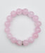 Faceted Rose Quartz Ball with Sterling Silver Diamond Rondelle