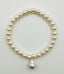 6mm Round Freshwater Pearl Bracelet with Baroque Pearl Drop