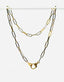 18" Polished Two Tone Paperclip Chain