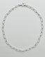 18" White Rhodium and Sterling Silver Diamond Cut 15mm Paperclip Chain