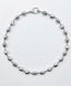 18" Sterling Silver Oval Pave Beaded Chain Necklace with Large Diamond Clasp
