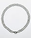 18" Sterling Silver Rhodium Hammered Round Link Chain Necklace with Diamond Clasp