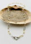 18" Two Tone Gold Vermeil and Bright/White Silver Diamond Cut Paperclip Chain with Two Tone Diamond Clasp