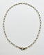18" Two Tone Gold Vermeil and Bright/White Silver Diamond Cut Paperclip Chain with Teardrop Diamond Clasp