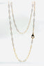 30" Gold Faceted 5x12mm Paperclip Chain with Gold Vermeil and Diamond Clasp