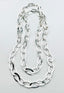 36" Large Hammered Silver Oval Plated Chain