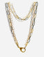 18" Polished Sterling Silver and Gold Gold Vermeil 4 Strand Chain