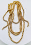 72" 4mm 18K Gold Plated Box Chain Open-Ended Lariat, Brass