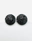 Black Spinel Sterling Silver Pave Stud, 1.25"
