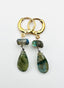 Faceted Labradorite Teardrop Gold Fill Huggie Earring, 1.75"