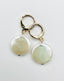 Freshwater Coin Pearl Earring On Gold Fill Huggie, 1.25"