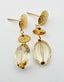 Fancy Cut Citrine Earring on Vermeil Hammered Post