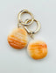 Round Spiny Oyster Earring on Gold Fill Huggie, 1.5"