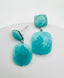Flat Faceted Amazonite Earring on Faceted Amazonite Sterling Silver Square Post, 1.5"