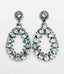Faceted Pear Shaped Aquamarine and Diamond Sterling Silver Post Earrings, 2.25"