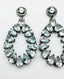 Faceted Pear Shaped Aquamarine and Diamond Sterling Silver Post Earrings, 2.25"