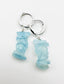 German Cut Organic Aquamarine Slices on Sterling Silver Huggie. 1.75"