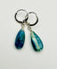 Kyanite Teardrop Earring On Sterling Silver Huggie Leverback 1.75"