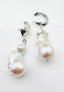 Freshwater White Organic Shaped Baroque Pearls on Large Hammered Silver Posts