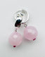 Faceted Rose Quartz Ball On Wide Sterling Silver Huggie,1.25"