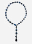 22" Organic Shaped Faceted Iolite Adjustable Lariat Necklace with Diamond and Sterling Silver Clasp