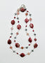 36" Thiulite Pyrite Strawberry Quartz and Freshwater Pearl Necklace with Sterling Silver Clasp