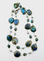 36" AA Smooth Fiery Blue Labradorite 7-9 Grey Baroque Freshwater Pearl Necklace with Sterling Silver