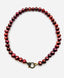 18" Red Freshwater Pearl 10-11 mm Necklace with Gold Vermeil and Rhodium Diamond Clasp