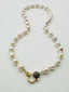 18" Small White Flame Baroque Pearl Necklace with Gold Vermeil Diamond Clasp